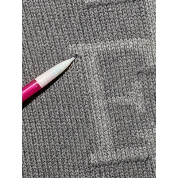 Vintage United Colors of Benetton Full Zip Knit‎ Sweater Jacket Gray XL Italy - Picture 11 of 13